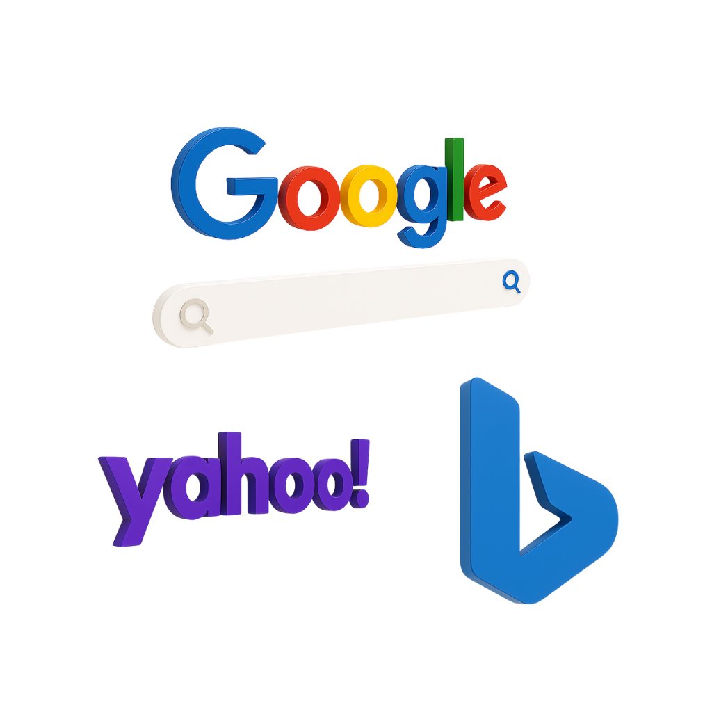 Google, Bing e Yahoo
