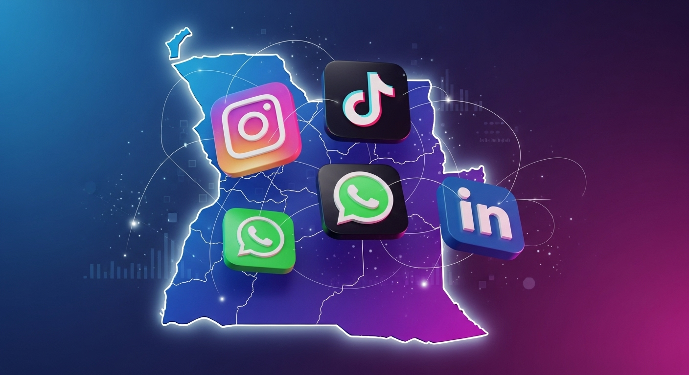 Redes sociais em Angola 2025: Instagram, TikTok, WhatsApp e LinkedIn